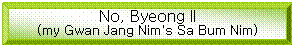 Bevel: No, Byeong Il
(my Gwan Jang Nim's Sa Bum Nim)

